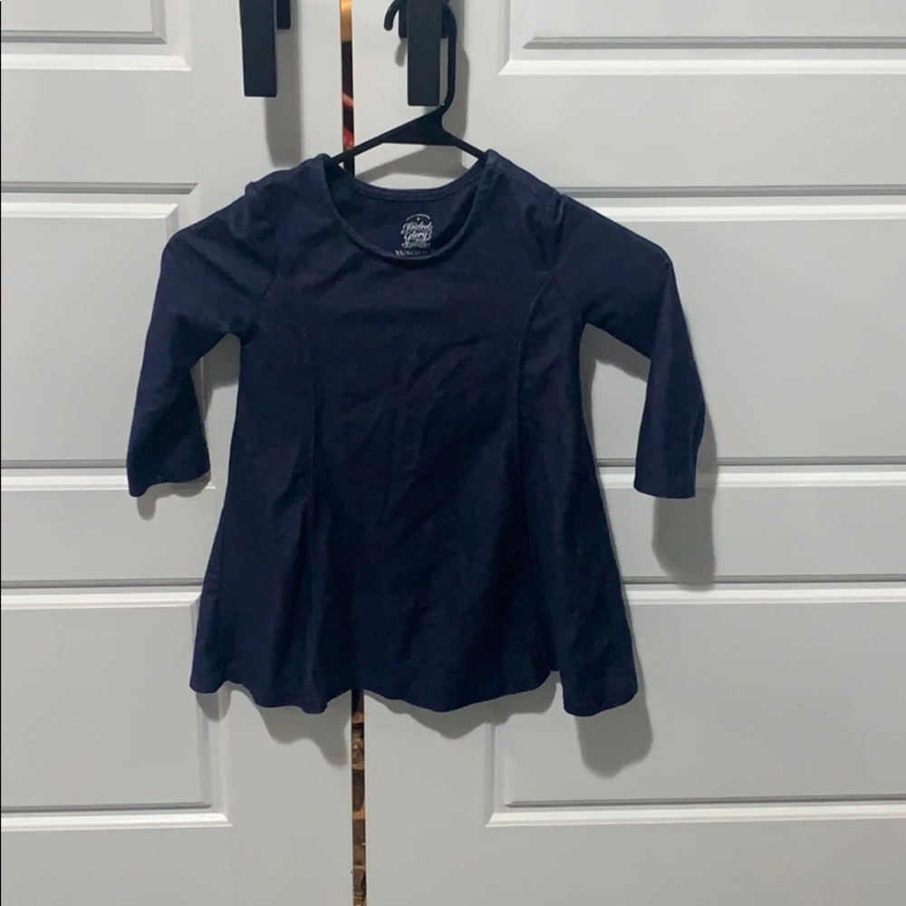 XS girls long sleeve navy dress